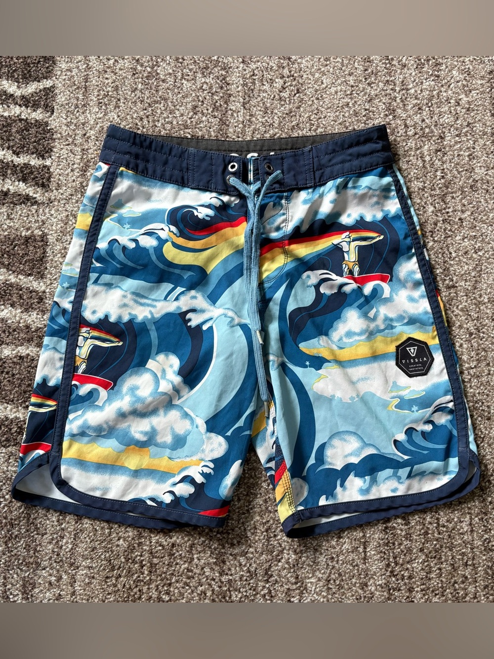 Vissla Liquid Roller Upcycle Coconut Poly Stretch Hoffman Board Shorts Sz 25